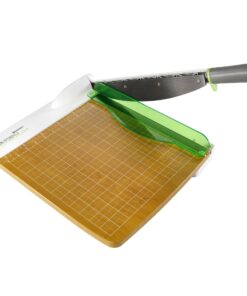 Westcott 16717 12-Inch CarboTitanium Wood Base Guillotine Paper Cutter, Multi-Paper Trimmer with 30 Sheet Capacity,Green, White, 2.75 H x 20 L x W 6 91BzVA7vFUL