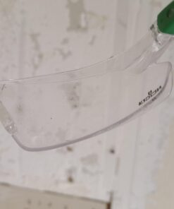 NoCry Clear Safety Glasses for Men and Women; Lightweight Work Glasses with Adjustable Frames and No-Slip Grips; Scratch Resistant Anti Fog Safety Glasses with Superior UV Protection, ANSI Z87.1 Rated Black & Green 1 49 91C3fM9jZoL