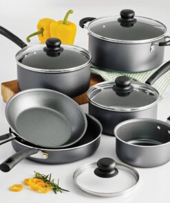 Tramontina PrimaWare 10-Piece Nonstick Cookware Set, Steel Gray by Tramontina 7 91C3qywNuAL
