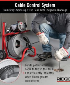 RIDGID 26998 Model K-400 Drain Cleaning 120-Volt Drum Machine Kit with C-45IW 1/2" x 75' Cable, White, Black, Red 21 91CA9bsBRfL