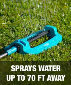 Aqua Joe SJI-OMS16 Indestructible Metal Base Oscillating Sprinkler with Adjustable Spray, 3600-Square Foot Coverage 3600 - Square Foot Coverage 18 91CJba1 t L
