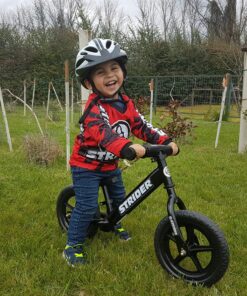 Strider 12” Sport Bike - No Pedal Balance Bicycle for Kids 18 Months to 5 Years - Includes Safety Pad, Padded Seat, Mini Grips & Flat-Free Tires - Tool-Free Assembly & Adjustments STRIDER Black 21 91CQ8n6Zv6L