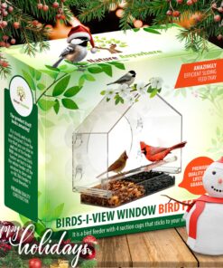 Alternative view of Nature Anywhere Premium Clear Plastic Window Bird Feeder for Outside - Window Bird Feeders with Strong Suction Cups - Transparent Bird Feeder Window Mount Acrylic Bird House for Cat Window Perch 1 Polycarbonate