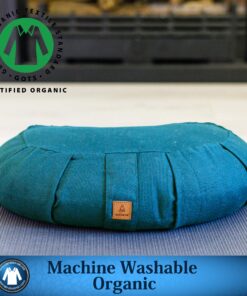 Seat Of Your Soul Crescent Meditation Cushion –10 Colors Half-Moon Yoga Pillow; Organic Cotton Zafu Cover & Zipper Liner to Adjust USA Buckwheat Hulls; Floor Pouf for Sitting Kids, Men or Women Aqua Teal 17 91CSJ4LXsPL
