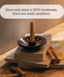 Luna Sundara Authentic Peru Pottery Palo Santo Stick Holder and Incense Holder Includes 5 Palo Santo Sticks Handmade Ceramic Smudge Bowl Sage Holder Palo Santo Holder (Apricot) Apricot 14 91CThsOeZBL