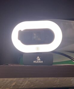 NexiGo StreamCam N930E with Software, 1080P Webcam with Ring Light and Privacy Cover, Auto-Focus, Plug and Play, Web Camera for Online Learning, Zoom Meeting Skype Teams, PC Mac Laptop Desktop Black Webcam with Light 40 91CVeHYmUiL