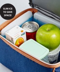 Cool Coolers by Fit + Fresh, 4 Pack Slim Ice Packs, Space Saving Reusable Ice Packs for Lunch Boxes or Coolers, Single Pack Pack of 4 30 91Cg39LHurL