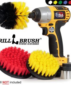 Drillbrush Drill Brush Scrub Brush Drill Attachment Kit - Drill Powered Cleaning Brush Attachments - Time Saving Cleaning Kit – Our Drill Brush Attachment kit is Great for Cleaning Tile and Grout Multicolor 28 91ChpV60 hL
