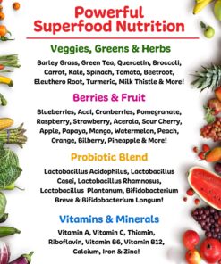 Ruby Reds | Delicious Reds Powder Fruit & Vegetable Supplement with Potent Vitamins, Minerals, Enzymes, Herbs, Nutrients and Probiotics for Overall Health 11 oz. (30 Servings) Ruby Reds 13 91CixdN4fvL