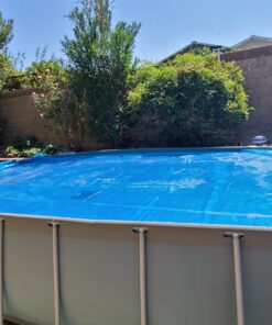 Intex Solar Pool Cover for 18' x 9' Rectangular Frame Outdoor Swimming Pools with Carrying Storage Bag, (Pool Cover Only), Blue Solar Cover 27 91CjHVa7bIL