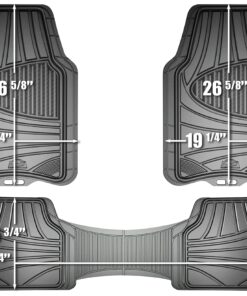 Armor All 78844 3-Piece Gray Rubber Full Coverage Trim-to-Fit Floor Mats for Cars, Trucks and SUVs Grey 8 91Cn4d8TUBL