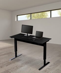 Alternative view of Stand Up Desk Store Pneumatic Adjustable Height Standing Desk Computer Workstation (Black Frame/Matte Black Top, 56" Wide) 56 Inches Black Frame/Matte Black Top
