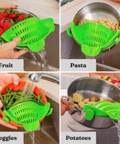 Kitchen Gizmo Snap 'N Strain Strainer, Clip On Silicone Colander, Fits all Pots and Bowls - Lime Green 34 91CoRKJDlcL