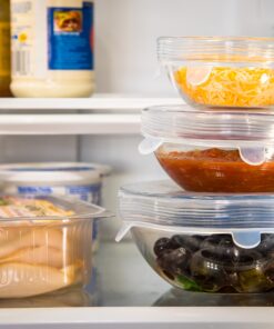 Modfamily Silicone Stretch Lids (7 pack, includes EXCLUSIVE XL SIZE), Reusable, Durable & Expandable to Fit Many Container Sizes & Shapes. Superior for Keeping Food Fresh, Dishwasher & Freezer Safe 25 91Cp8GByHLL