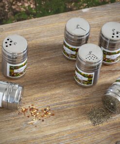 Wealers 6 Piece Stainless Steel Spice Shaker Jars Salt and Pepper Holder BBQ Spice Herbs 3 Size Cover with Bag for East Travel, Great for Home or Outdoor Use, Green 17 91CqwQ 71wL