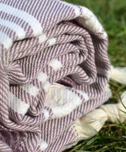 Dandelion - Basic Pattern - 100% Naturally-Dyed Cotton Turkish Towel Peshtemal - 71x39 Inches - Old Lavender 12 91Cre7KmJ L