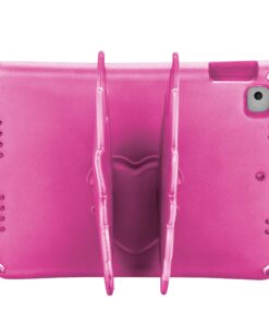 KIQ Kid Friendly Case for iPad 9.7 6th Generation, Cute Heavy Duty Protection Stand Shoulder Strap for Apple iPad 9.7 5th Generation 2017 2018 - Angel Wing Hot Pink 9 91CuSXbRsPL