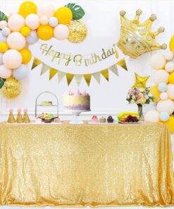 BalsaCircle 60x102-Inch Gold Rectangle Tablecloth for Wedding Party Cake Dessert Events Table Linens 60"*102" 34 91Cw493ghAL