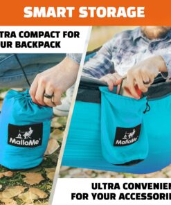 MalloMe Hammock - Camping Hammocks - Portable Hammock Kids Hammock Outdoor Hammock - Hamaca Double Hammock - 2 Person Hammock Tree Hammock - Hamock Travel Hammock - Backpacking Hammocks for Outside Black & Blue Large 23 91Cy 9TjKLL