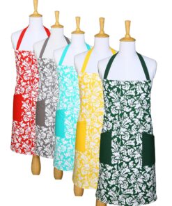 Yourtablecloth Cotton Damask Kitchen Apron with Pockets for men and women, quality apron for grilling, cooking, restaurant Eggplant 10 91CyZA8AV3L