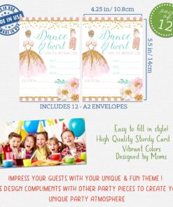 Alternative view of Ballet Themed Dance and Twirl with Me Party Invitations Supply Decoration Decor (Invite) Invite
