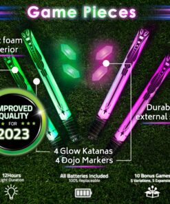 Ninja Toys Meet Samurai Swords in Glow Battle | Ninja Toys for Boys | Ages 8-12+, 2-4 Players | Kids Sword Game | Glow in The Dark Games | Glow Swords for Kids 8-12+ | A Thrilling Ninja Sword Game! 36 91D4tfVqleL