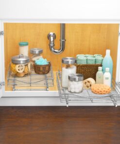 LYNK PROFESSIONAL® Pull Out Cabinet Organizer, 14"W x 18"D - Slide Out Drawers for Kitchen Cabinets - Sliding Pantry Shelves - Roll Out Shelf Storage for Pots, Pans - Lifetime Limited Warranty, Chrome 14" W x 18" D 14x18 Chrome 36 91D5WKNZVYL