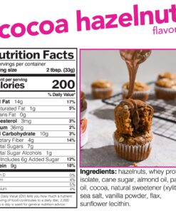 Nuts ‘N More Cocoa Hazelnut Butter Spread, All Natural Keto Snack, Low Carb, Low Sugar, Gluten Free, Non-GMO, High Protein Flavored Nut Butter (15 oz Jar) 16 91D5xmJsFqL