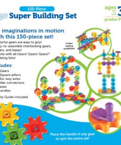 Learning Resources Gears! Gears! Gears! Super Building Toy Set, STEM Toys, Construction Toys, Gears for Kids, 150 Pieces, Ages 3+ Mini 26 91D9W1bzrJL