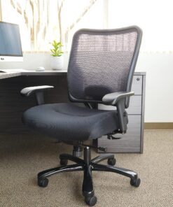 Space Seating 75 Series Air Grid Big and Tall Deluxe Ergonomic Office Chair with Thick Padded Seat and 400 lb. Limit, Black Double Air Grid 29 91DA 2vcNdL