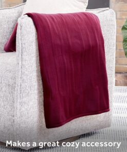 Sunbeam Royal Luxe Cabernet Heated Personal Throw / Blanket, Cozy-Warm, Adjustable Heat Settings 22 91DD5 0dazL