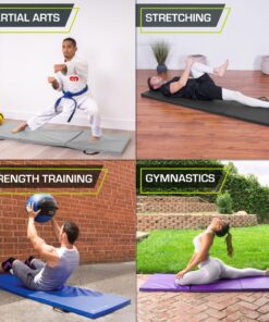 ProsourceFit Tri-Fold Folding Thick Exercise Mat 6’x2’ with Carrying Handles for Tumbling, MMA, Martial Arts, Gymnastics, Stretching, Core Workouts Purple 10 91DDY5AY43L