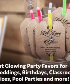 PartySticks Glow Sticks Jewelry Bulk Party Favors 300pk and Connectors - 8" Glow in The Dark Party Supplies, Neon Party Glow Necklaces and Glow Bracelets for Kids and Adults 300 Pack 22 91DEhR8uXxL