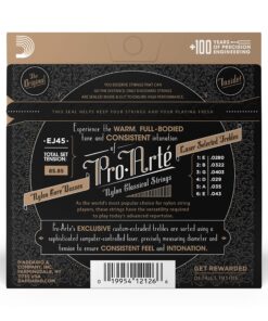 Alternative view of D’Addario EJ45 Pro-Arte Nylon Classical Guitar Strings, Normal Tension – Nylon Core Basses, Laser Selected Trebles - Offers Balance of Volume and Comfortable Resistance – 1 Set 1-Pack