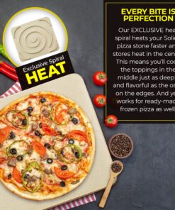 Pizza Stone - Baking Stone. SOLIDO Rectangular 14"x16" - Perfect for Oven, BBQ and Grill 33 91DKVOIhUUL