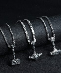 Alternative view of RnBLM JEWELRY Mjolnir Pendant Necklace For Men Women Stainless Steel Viking Hammer Necklace Vintage Thor Miljonir Necklace 24" Thor Hammer 3