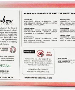 BRUBAKER Bath Bombs Gift Set "Rainbow" - 6 Handmade Luxury Spa Bath Fizzies - All Natural, Vegan, Organic Ingredients - Sesame Oil Moisturizes Dry Skin Rainbow 8 91DM65xzLL