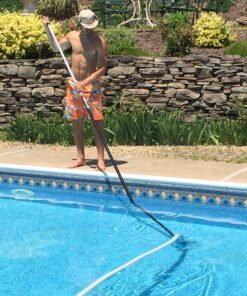 JED Pool Tools 50-560-16 Professional Deluxe Anodized Telescopic Pole, 16-Feet,Black and Silver Pole Only 19 91DNdBx73TL