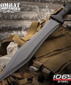 Alternative view of Combat Commander Gladiator Sword | Full-Tang Gladius Sword | 16 5/8" Razor Sharp Blade | 1060 High Carbon Steel Roman Sword Real | TPR Rubberized Handle | Reinforced Nylon Sheath | 24" Length