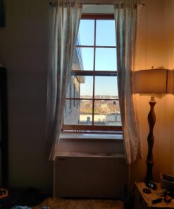 Maytex Window Curtain Rod, Easy Install Twist and Shout Telescoping Tension Rod, Adjustable 28" to 48", No Tools Needed, with Decorative Round Finials, Brushed Nickel 28 to 48 in. Decorative Rod 24 91Dofb 4uoL