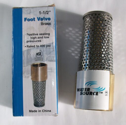 Water Source Tfv-150Nl 1-1/2-Inch Brass Foot Valve Well Pump Supply