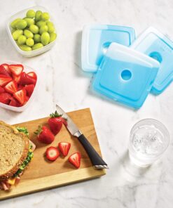 Cool Coolers by Fit + Fresh, 4 Pack Slim Ice Packs, Space Saving Reusable Ice Packs for Lunch Boxes or Coolers, Single Pack Pack of 4 28 91DtnkOJ8IL