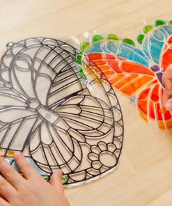 Melissa & Doug Stained Glass Made Easy Activity Kit: Butterfly - 140+ Stickers - Kids Sticker Stained Glass Craft Kit; Sun Catchers For Kids Ages 5+ 23 91DvIDXA9hL