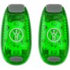 LED Safety Light 2 Pack - Nighttime Visibility for Runners, Cyclists, Walkers, Joggers, Kids, Dogs, Relays & More - Clip to Clothes Strap to Wrist, Ankle, Bike, Collar, or Just About Anywhere! Green 17 91DvZ82THXL 2