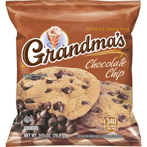 Grandma's Chocolate Chip Cookies, 2.5 Ounce (Pack of 60) 60ct Chocolate Chip