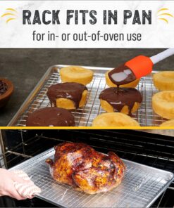 Checkered Chef Baking Sheets for Oven - Half Sheet Pan with Stainless Steel Wire Rack Set 1-Pack - Easy Clean Cookie Sheets, Aluminum Bakeware Half Sheet 1 Pack 28 91E UGc3VdL