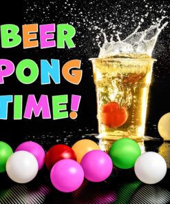 SportzGo Beer Pong Plastic Balls Bulk - 144 Pack of Washable Balls for Beer Olympics Drinking Games Table Tenis Carnival Beer Pool Games Ball 38 mm Party Decorations Indoor & Outdoor Assorted 10 91E2ipnoWOL