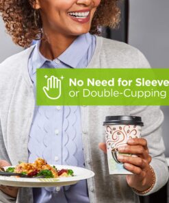 Dixie PerfecTouch 12oz Insulated Paper Hot Cup by GP PRO (Georgia-Pacific); Fits Large Lids; Coffee Haze; 5342CD; 1000 Count (50 Cups Per Pack; 20 Packs Per Case) 1000 cups 12 oz 12 91E6ddcILL