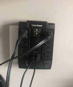 CyberPower CSP600WSU Surge Protector, 1200J/125V, 6 Swivel Outlets, 2 USB Charging Ports, Wall Tap Design, Black 37 91E7gulhnyL