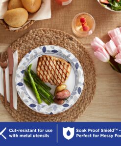 Dixie Ultra Paper Plates, 10 1/16 inch, Dinner Size Printed Disposable Plate, 172 Count (4 Packs of 43 Plates), Packaging and Design May Vary, Blue,White 23 91E8bCAE4rS